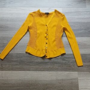 Worthington Mustard Button-Up Cardigan